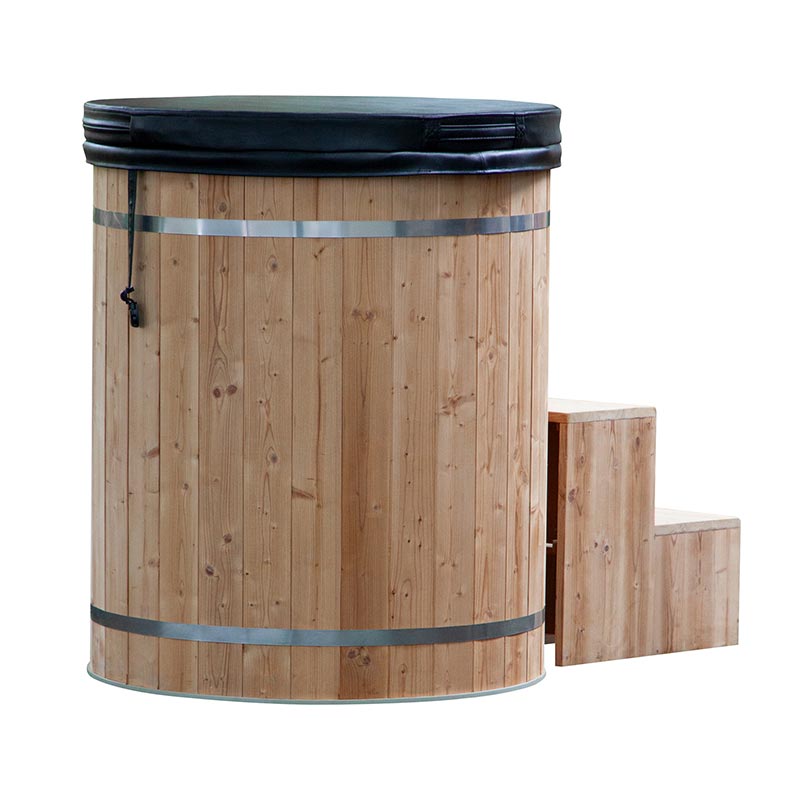 Thermo Pine Wood Ice Badkar med 304 rostfritt stål foder