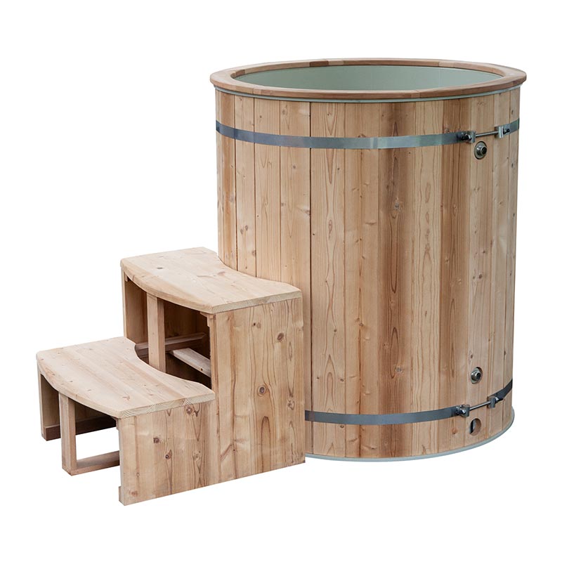 Thermo Pine Wood Ice Badkar med 304 rostfritt stål foder