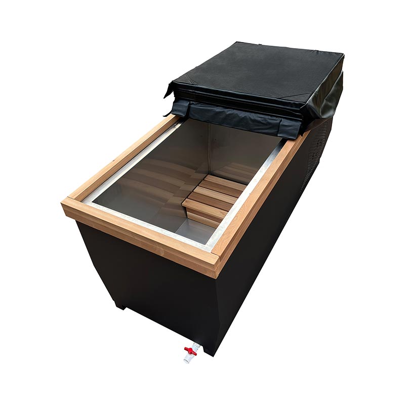 Canadian Red Cedar Ice Badkar med 304 rostfritt stål