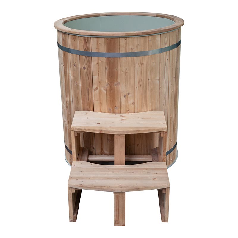 Thermo Pine Wood Ice Badkar med 304 rostfritt stål foder