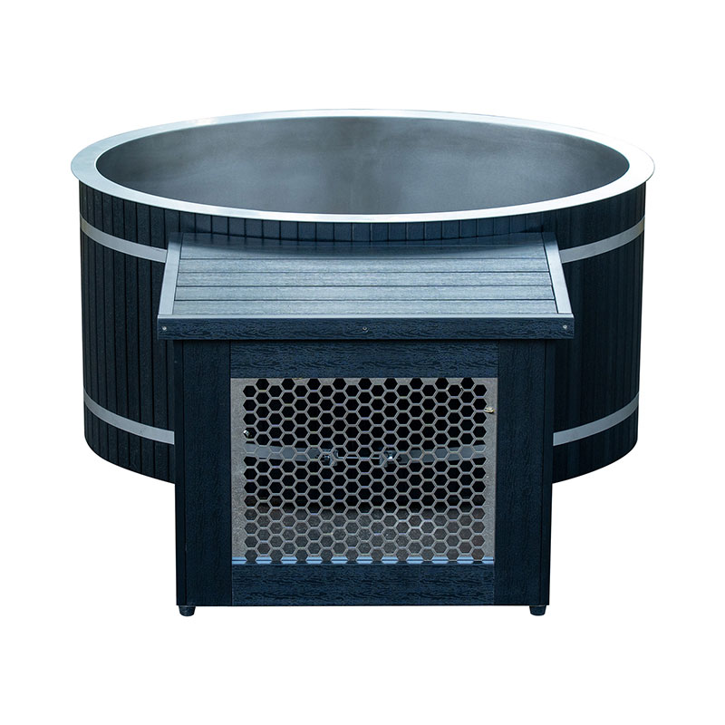 Oval kalldopp med badkar i rostfritt stål